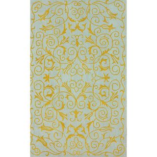 Nuloom Handmade Floral Gold Cotton Rug (5 X 8) (GreyPattern: FloralTip: We recommend the use of a non skid pad to keep the rug in place on smooth surfaces.All rug sizes are approximate. Due to the difference of monitor colors, some rug colors may vary sli