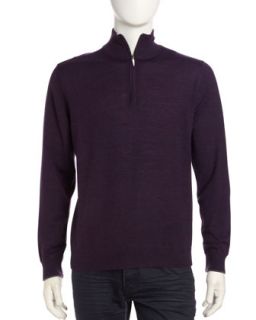 Robert Quarter Zip Pullover, Purple