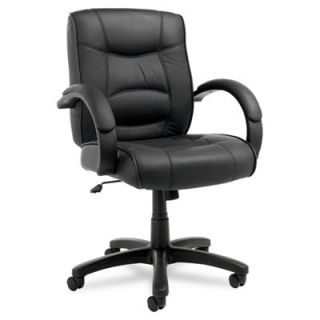 Alera Strada Series Mid Back Office Chair ALESR42LS Leather: Black Leather