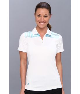 adidas Golf CLIMACHILL Engineered Print Polo 14 Womens Short Sleeve Pullover (Beige)