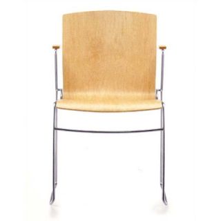 Source Seating Zag Office Stacking Chair 640 Arm Style: Wood Arms, Frame Fini