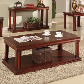 Parker House Amor Rectangle Vintage Cherry Wood Coffee Table with Casters
