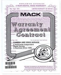 Mack 4 Year Extended Warranty for Camcorders & Projectors valued up to $5,000  *