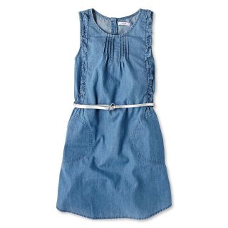 JOE FRESH Joe Fresh Sleeveless Chambray Dress   Girls 4 14, Lt Wash, Girls