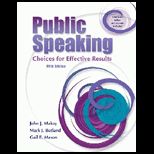 Public Speaking: Choices for Effective Results