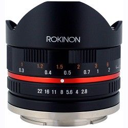 Rokinon 8mm F2.8 Fisheye Lens for Sony E Mount (Black) (28FE8BK SE)