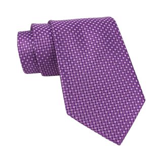 Stafford Micro Square Silk Tie, Purple, Mens