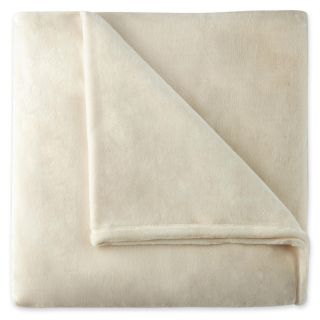 JCP Home Collection JCPenney Home Velvet Plush Solid Blanket, Very Natural