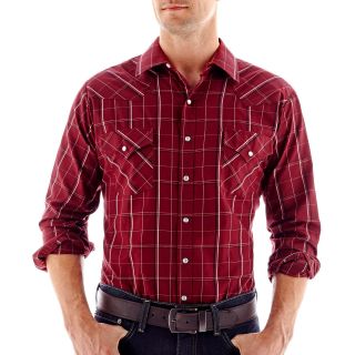 Ely Cattleman Plaid Shirt, Burgundy Plaid, Mens