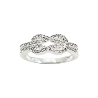 Bridge Jewelry Pure Silver Plated Cubic Zirconia Love Knot Ring