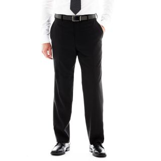Stafford Travel Flat Front Suit Pants, Dark Charcoal, Mens