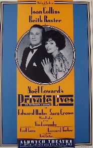 Noel Cowards Private Lives (Original London Theatre Window Card)