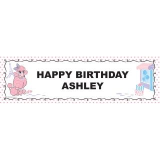 Pink Poodle in Paris Personalized Banner