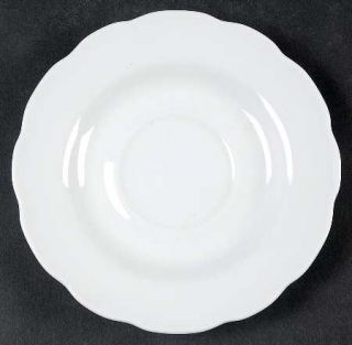 Couture Alabaster Saucer, Fine China Dinnerware   All White, Scalloped