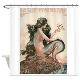 CafePress Vintage Mermaid Paris Shower Curtain