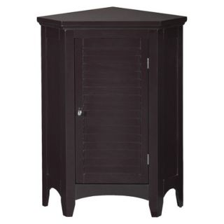 Floor Cabinet Slone Corner 1 Door Shuttered Floor Cabinet   Dark Brown