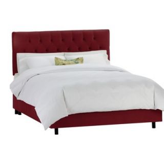 Skyline Full Bed: Skyline Furniture Edwardian Upholstered Velvet Bed   Burgundy
