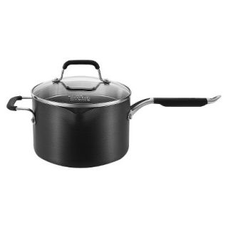 Calphalon Kitchen Essentials Sauce Pan with Pour and Strain Cover   4 Quart