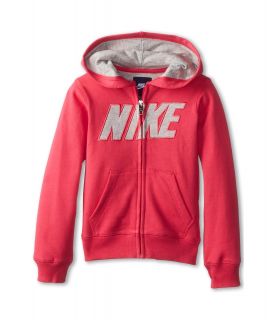 Nike Kids Fleece FZ Hoodie Girls Sweatshirt (Pink)