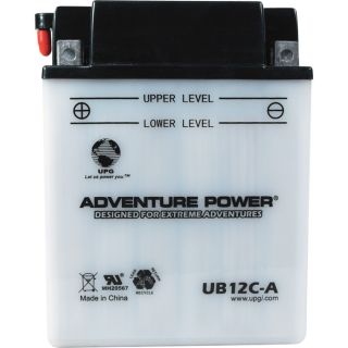 UPG Flooded Cell Motorcycle Battery   12V, 12 Amps, Model UB12C A