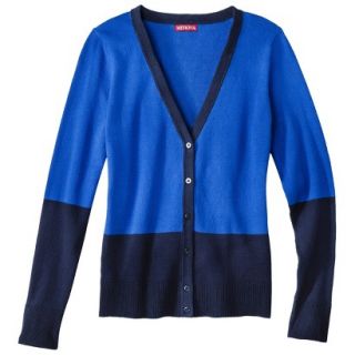 Merona Womens Ultimate V Neck Cardigan Sweater   Blue Colorblock   S