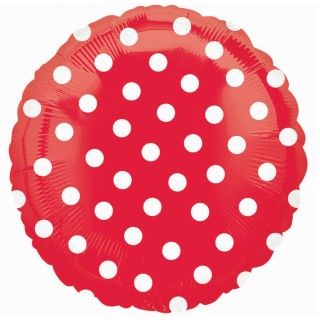 Red Polka Dot Foil Balloon