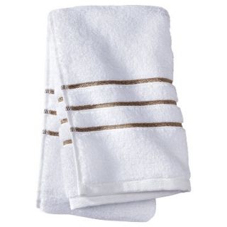 Fieldcrest Luxury Hand Towel   White/Taupe Stripe