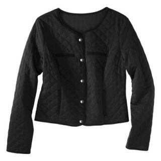 Merona Womens Quilted Bomber Jacket   Black   M