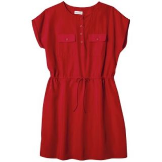 Merona Petites Woven Tie Waist Dress   Red XSP