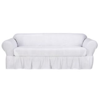 Simply Shabby Chic Cotton Duck 2pc Sofa Slipcover   White