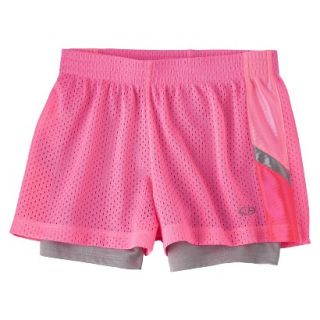 C9 by Champion Girls 2 Fer Mesh Short   Pink XS