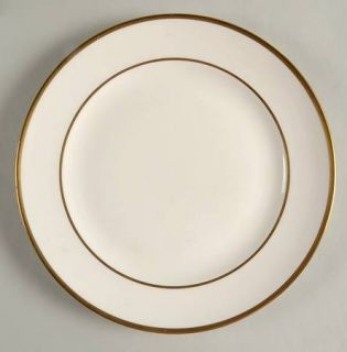 Pope Gosser Pembroke Luncheon Plate, Fine China Dinnerware   Coin Gold, Gold Tri