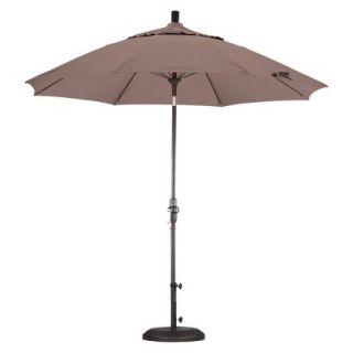 9 Aluminum Collar Tilt Crank Patio Umbrella   Brown Olefin