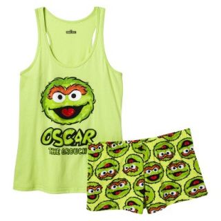 Sesame Street Juniors Tank/Short Pajama Set   Oscar Green S