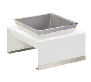Cal Mil Cold Concept Platter Riser   13 1/4x12 1/4x5, Porcelain, White, Stainless Steel
