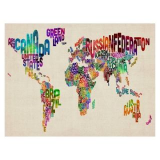 Typography World Map II Unframed Wall Canvas