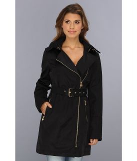 MICHAEL Michael Kors Asymmetrical Trench M721113D Womens Coat (Black)