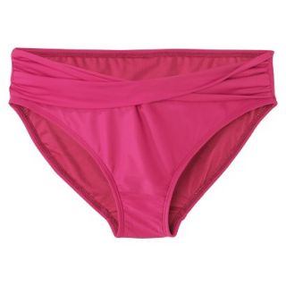 Womens Maternity Twist Front Hipster Swim Bottom   Fire Red XL