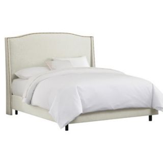 Skyline King Bed: Skyline Furniture Palermo Nailbutton Wingback Linen Bed   Talc
