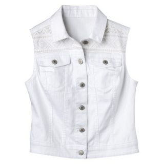 Mossimo Supply Co. Juniors Denim Vest   White M(7 9)