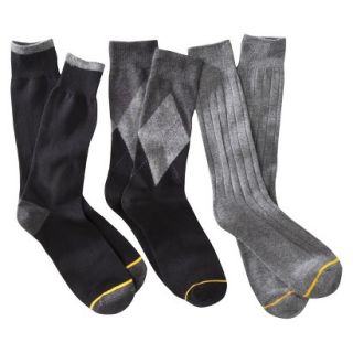 Auro a GoldToe Brand Mens 3PK Argyle Socks   Black 6 12