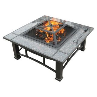 leisurelife Square Fire Pit with Granite Surround and Cover   34