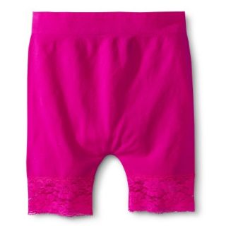 Xhilaration Girls Seamless Lace Bottom Bike Short Legging   Pizzazz Pink M/L