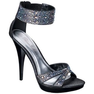 Womens De Blossom Silvia Ankle Strap High Heel Sandal   Black 6.5