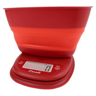 Escali Pop Collapsible Bowl with Digital Scale   Red