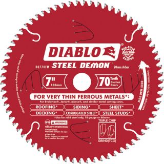 Diablo Steel Demon Circular Saw Blade   7 Inch, 70 Tooth, For Thin Ferrous