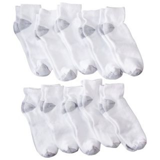 Hanes Premium Mens Extended Sized 10Pk Ankle Socks   White