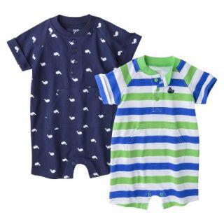 Just One YouMade by Carters Newborn Boys 2 Pack Romper Set   Blue/Green 12M