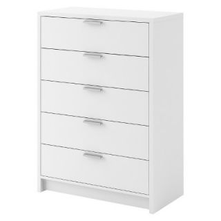 Dresser: Stellar Home Furniture 5 Drawer Dresser   White