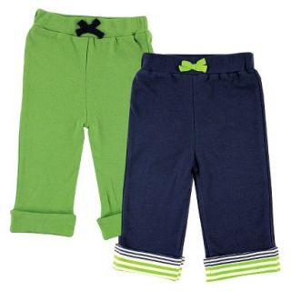 Yoga Sprout Newborn Boys 2 Pack Yoga Pants   Navy/Green 3 6 M